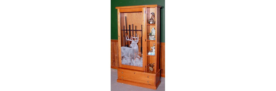 Solid Oak Gun Cabinets